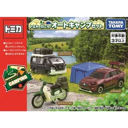 Takara Tomy Tomica Camping Set 3pcs/set Toyota Hiace Honda Cub Motorcycle Mini Die-cast Car Model Kids Toys Christmas Gift