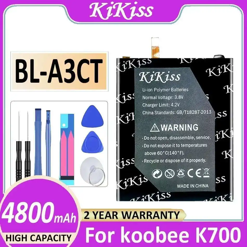 Аккумулятор KiKiss BLA3CT 4800 мАч для koobee BL-A3CT K700 мобильный телефон Bateria