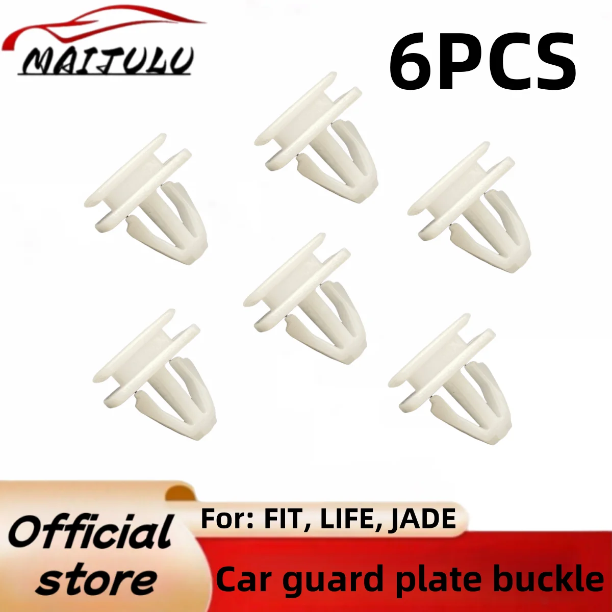 

6Pcs Car Guard Plate Snap Clip For: FIT, LIFE, JADE Fastener Lower Door Side Skirt Edge Beam Bottom Edge Plastic Rivets