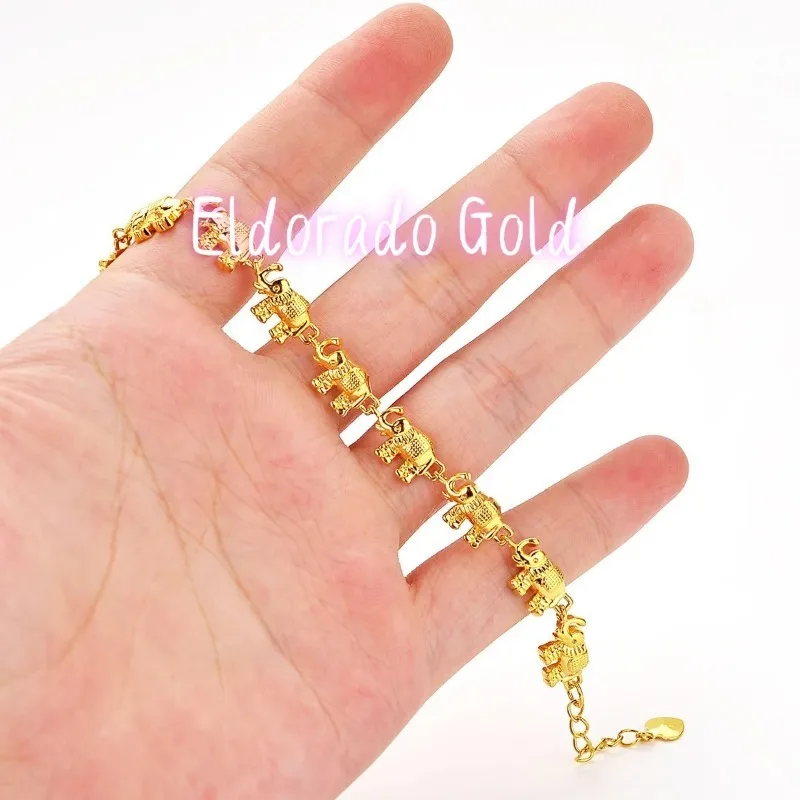 

Eldorado 2025 2025High Quality AU999 Gold Bracelet Female Jewelry 24K Pure Gold Mascot Elephant Hand Jewelry Fashion Real