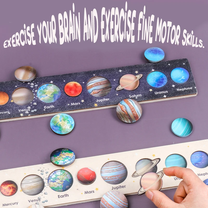 

Montessori Science Eight Planets Matching Board Toys Astronomy Early Education Aids Boy And Girls Educational Toys For Children