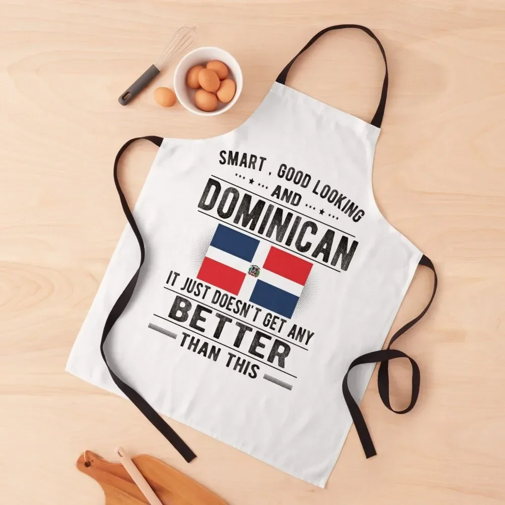 

Proud Dominican Flag Dominican Republic Heritage Apron Men gift Woman Work Kitchen Front Women's Apron