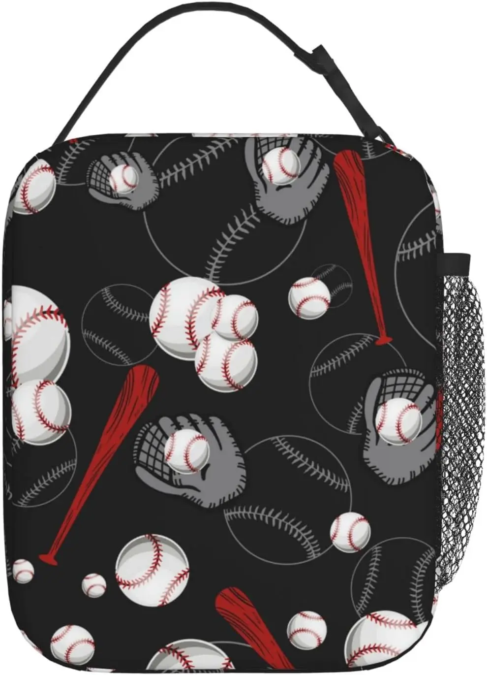 Baseball Lunch Bag for Women Men Kids Leakproof Cooler Tote Bags Reusable Insulated Lunch Box for Office School Picnic Travel