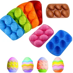 3D Easter Egg Shape Chocolate Silicone Mold 6 Cavity Cake Mould DIY Dinosaur Egg Baking Mould Pastry Fondant Molds Soap Mold