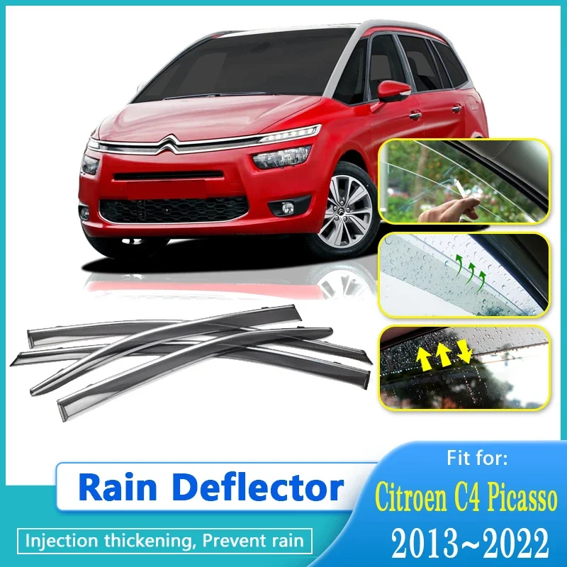 

Rain Deflectors For Citroen Grand C4 Picasso SpaceTourer 2013~2022 7seat Window Visors Rain Deflector Guard Set Car Accessories