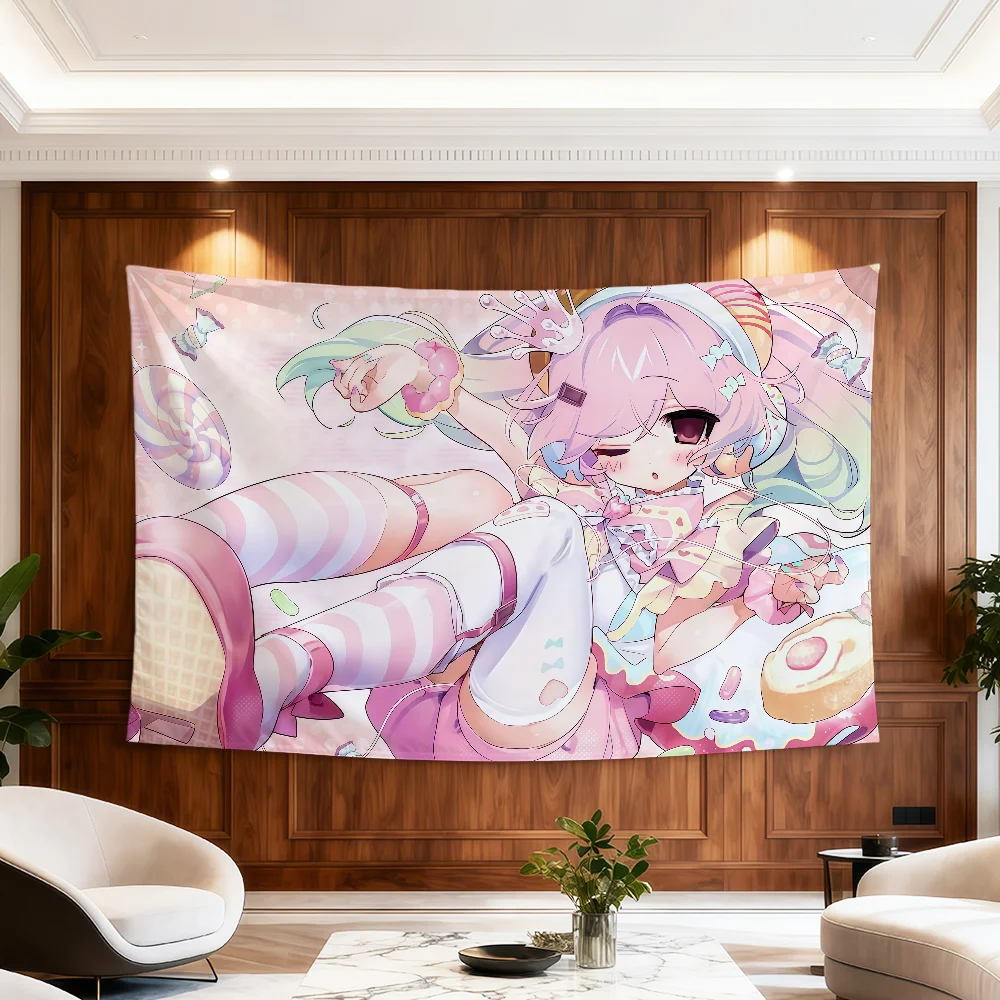Flagge Anime Moe für Zimmer, Wohnheim, Mädchenparty, Zuhause, Kunst, Nachttisch, Wohnzimmer, Wandbehang, Y2K, Gartendekoration, Cutecore, Banner, Geschenk – Detail 8