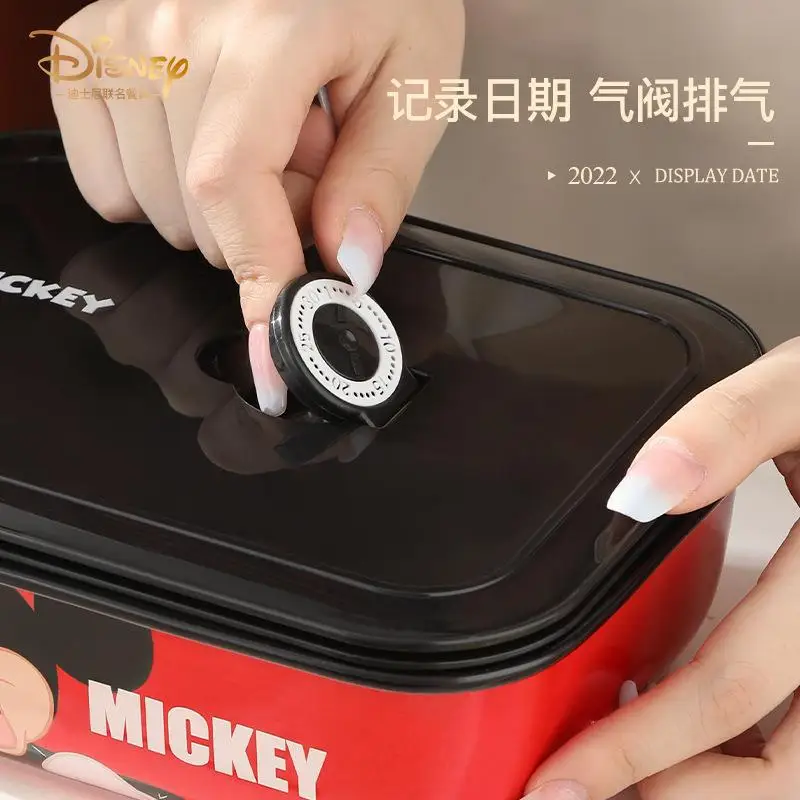 Disney Cartoon Mickey Mouse Minnie Kawaii Tableware Ceramic Seal Lunch Box Office Portable Thermal Insulation Lunch Box Portable