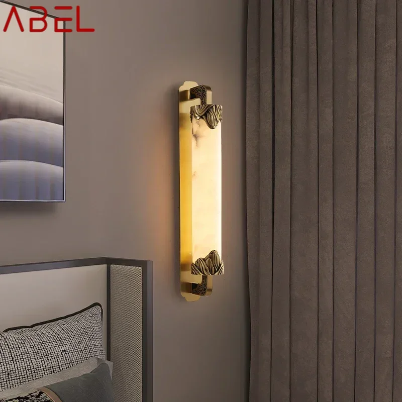 ABEL Brass Wall Light LED Modern Luxury Marble Sconces Fixture Indoor Decor for Home Bedroom Living Room Corridor