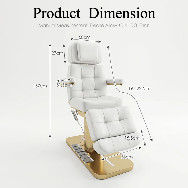 Adjustable Electric Lift Beauty Bed for Salon Spa Facial Nursing Hotel Leisure Project Furniture with Head And Foot Control