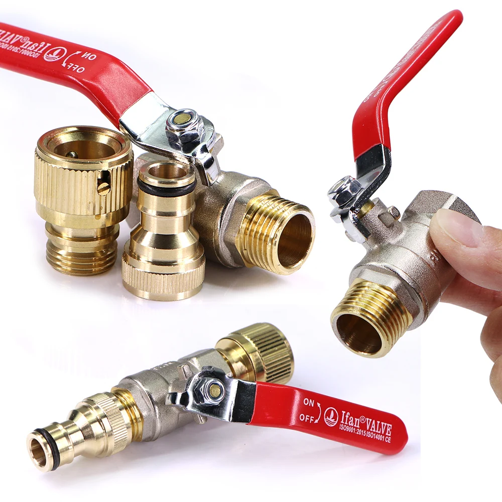 

1/2" Brass Ball Balve Adapter 16mm Pacifier Quick Connector Extension Handle Garden Irrigation Watering Pipe Coupling Extender