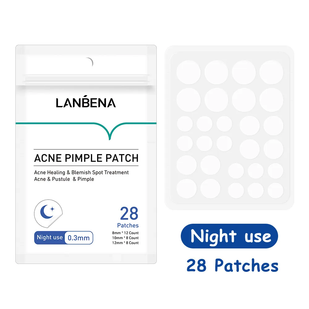 LANBENA-Herramienta de parche para espinillas y acné, pegatinas invisibles para acné, tratamiento maestro de imperfecciones, máscara para acné, cuidado de la piel, 28 Uds., uso nocturno, belleza facial