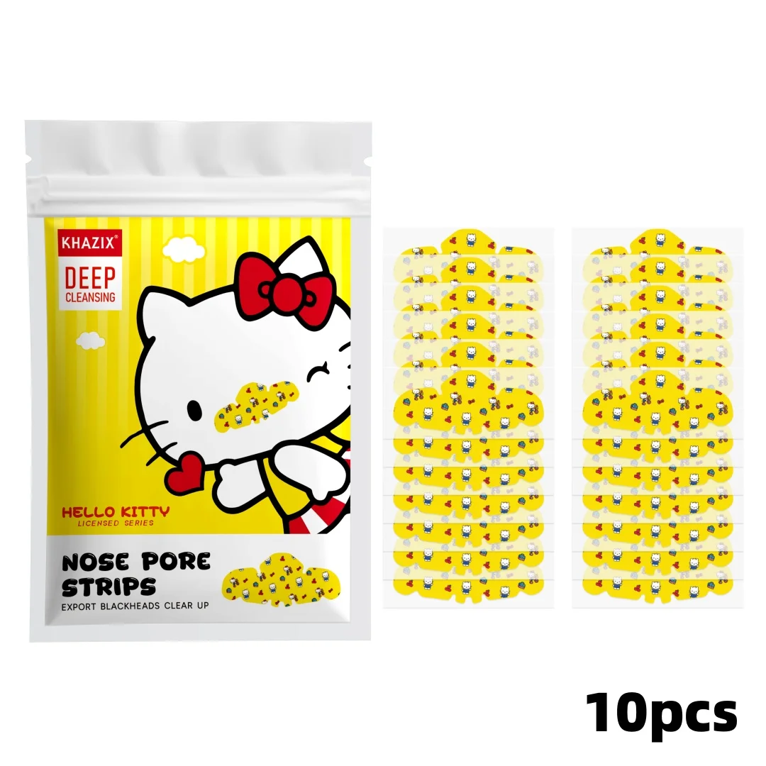 10pcs Hello Kitty Nose Pore Strips 10PCS Cute Cartoon Design Nose Stickers Kawaii Beauty Care Gift for Women