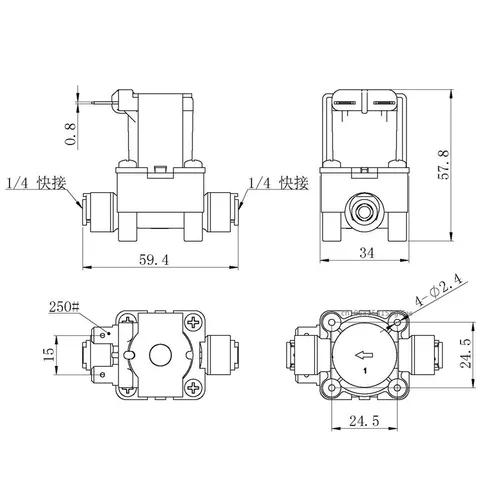 Imagen 2 del producto Válvula Solenoide eléctrica normalmente cerrada, interruptor de flujo de entrada de cc 12V, 1/4 "", 12V, 24V, 220V, distribuidor de controlador magnético