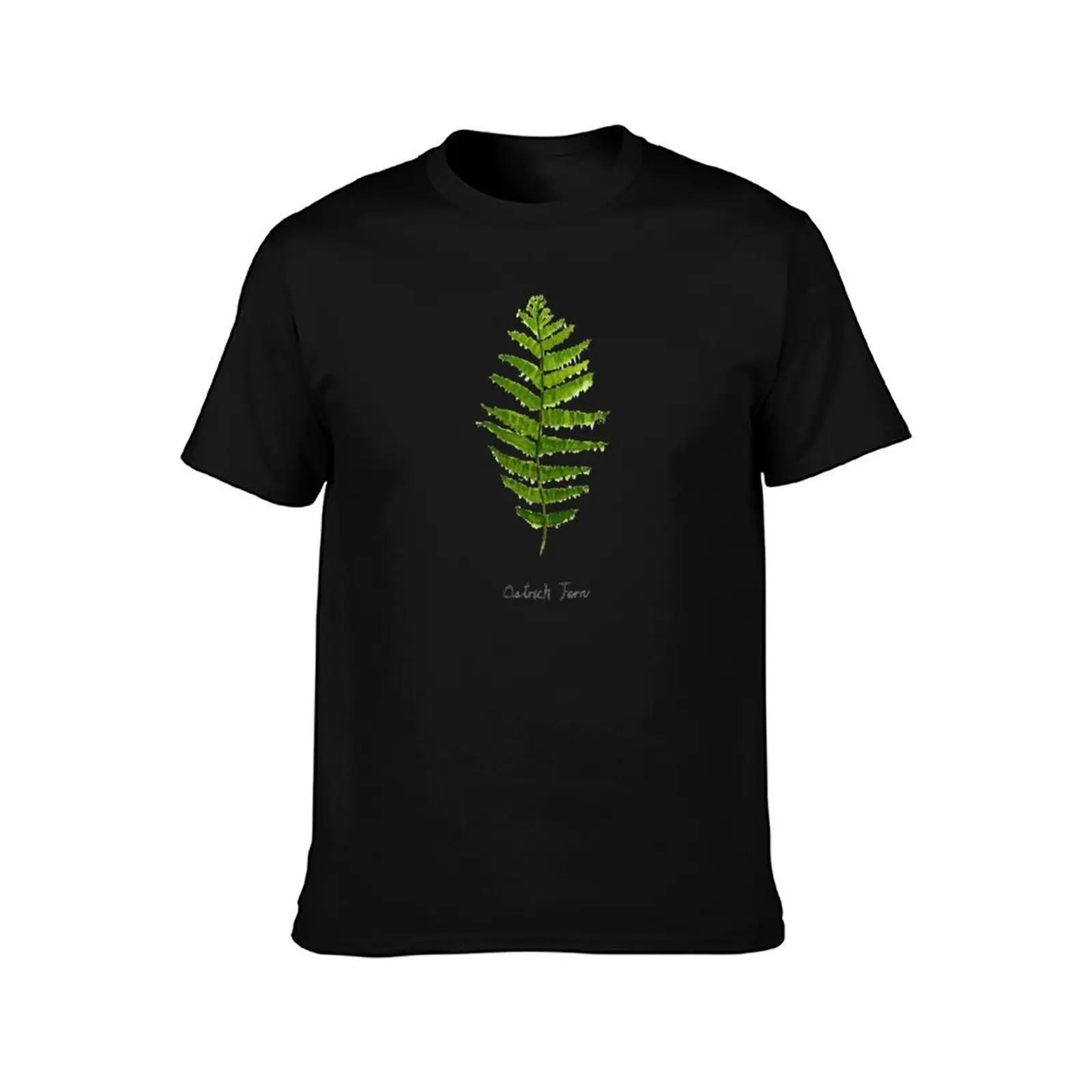 Ostrich fern watercolor T-Shirt Summer Casual Cotton Tee Oversized Streetwear Tops Vintage Graphic Print Unisex Men Women