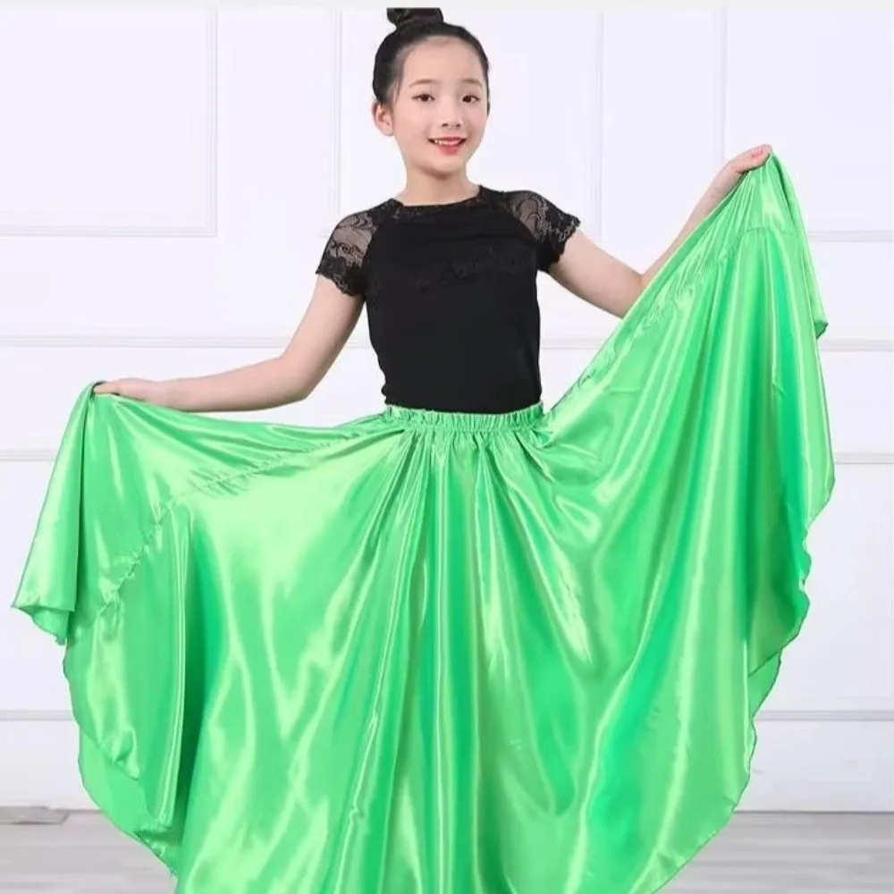 

Fashion Smooth Spanish Flamenco Shawl Skirt Big Swing Polyester Belly Dance Costumes Performance Party Paso Doble Dance Dress