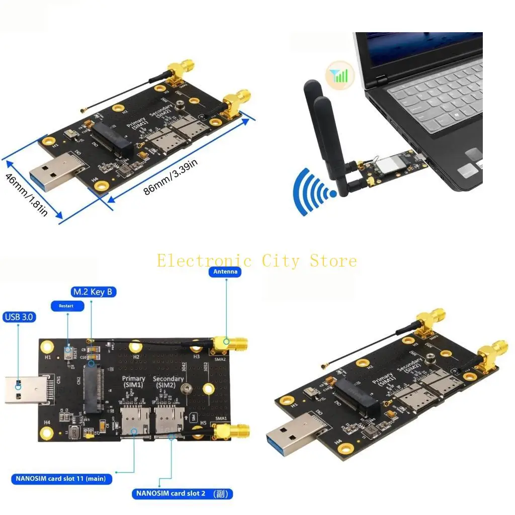 

Легкая сборка M.2 до USB3.0 Адаптер расширения с двумя картами портом Hu8d