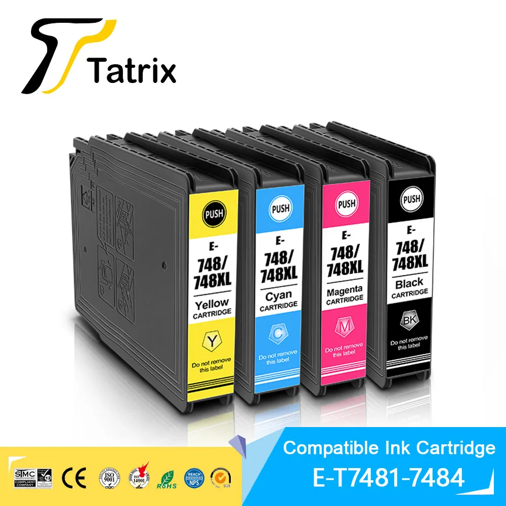 

Tatrix T748XXL T748 748 748XL Compatible ink cartridge T748XL120 for Epson WorkForce Pro WF-6090 WF-6530 6590 WF-8090 WF-8590