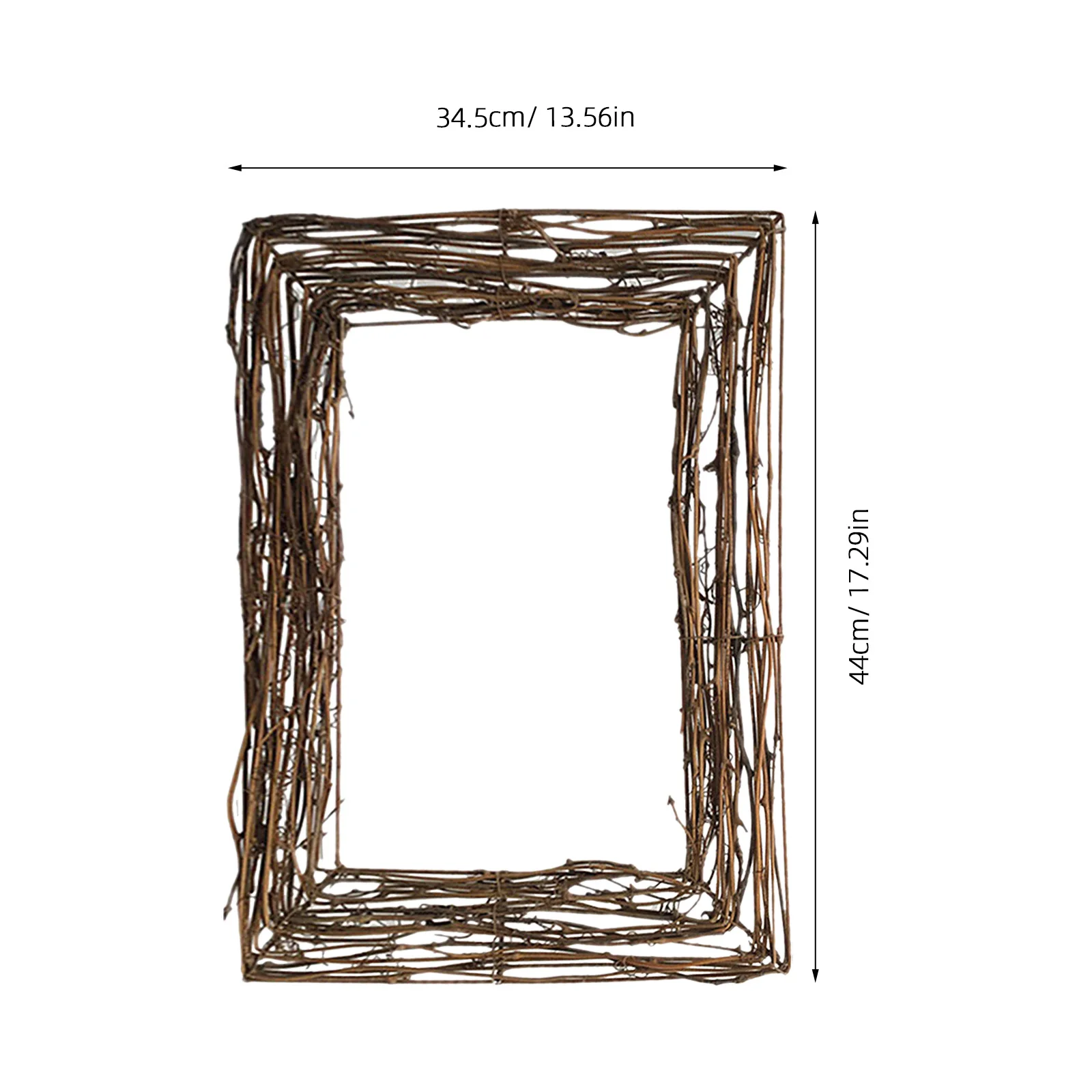 1 قطعة قاعدة إكليل مربع فرع الكرمة الطبيعية المنسوجة يدويا إطار الحرفية للجدار نافذة الباب ديكور احتفالي إكليل قاعدة
