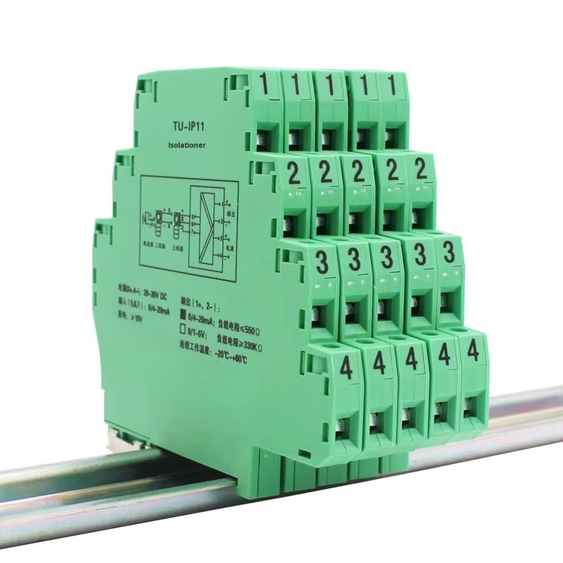 TU‑IP 4‑20mA Loop Powered Passive Signal Isolator Module 1500VDC Protection Plastic Housing for PLC DCS Analog Input System