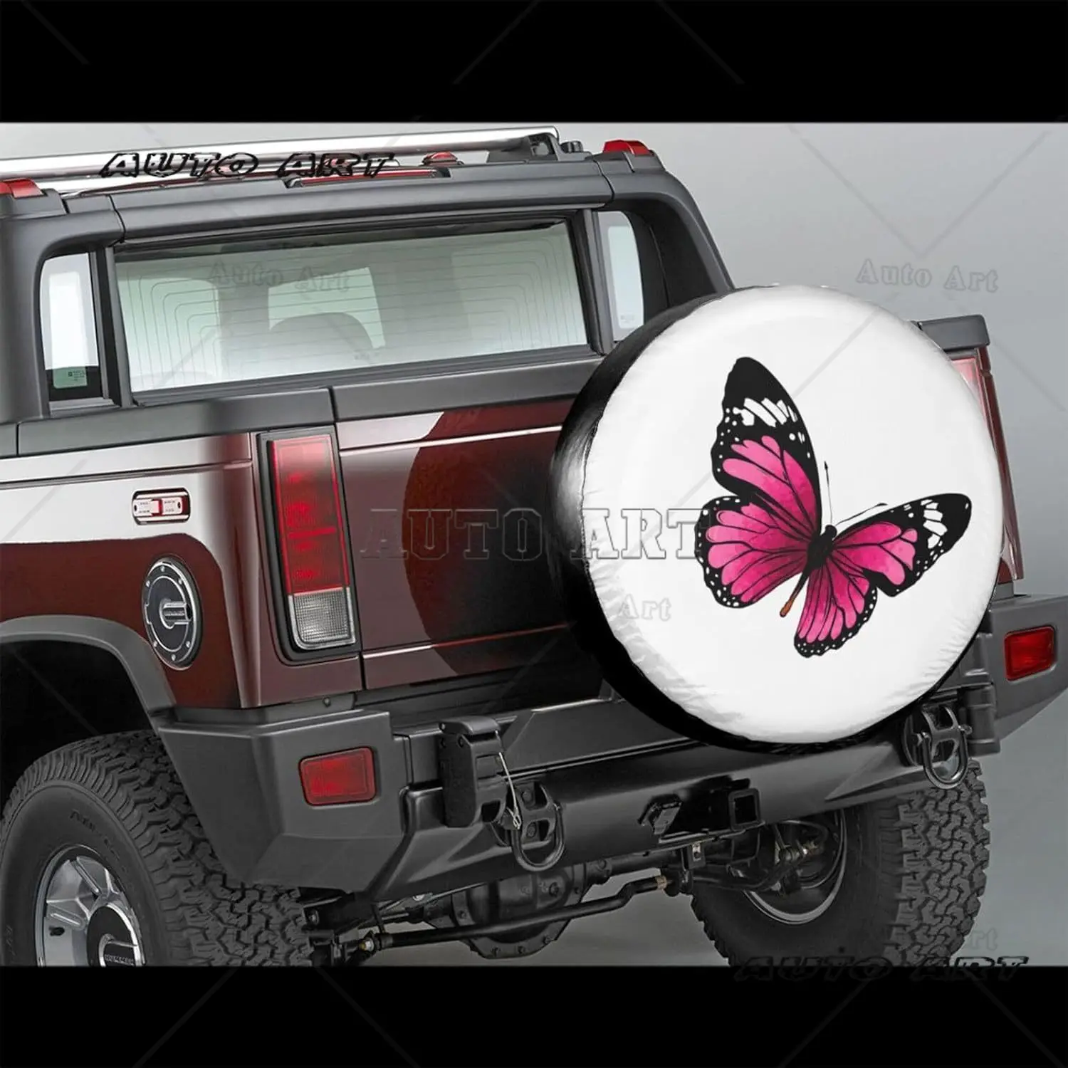 Spare Tire Covers Beautiful Pink Butterfly Wheel Protectors Waterproof Sun Protection Universal Travel Trailer Accessories