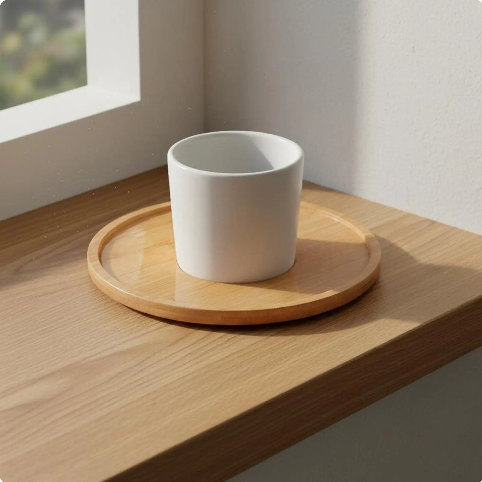 Industrial Tray Bamboo Wooden Plant Saucer Clean Desktop Protection for Flower Pot Plastic and Plant Pot Rectangular