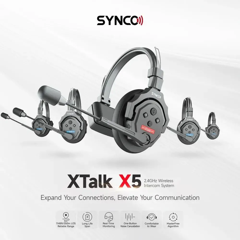 Imagem -02 - Synco Xtalk x5 Xtalk x9 x2 Sistema de Intercomunicação sem Fio Fone de Ouvido com Bateria Microfone sem Fio para Team Studio 2.4g Xtalk x5 x3