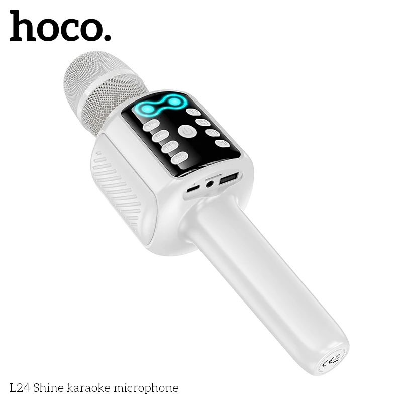 Picture 6: HOCO L24 Bluetooth 5.0 Karaoke Microphone Built-in 52mm Speaker Unit 5W Power Support USB Flash Drive TF Card AUX Playback