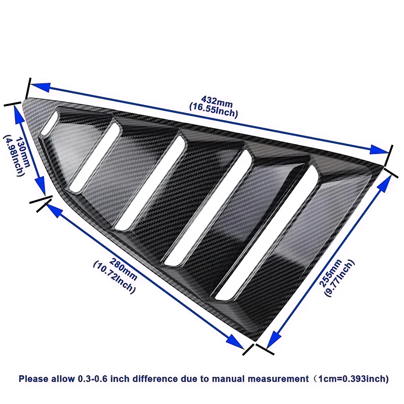 High Quality Car Rear Window Louver Trim Cover Triangular Shutter Auto Body Kits Accessories For Chevrolet Camaro SS 2016-2024