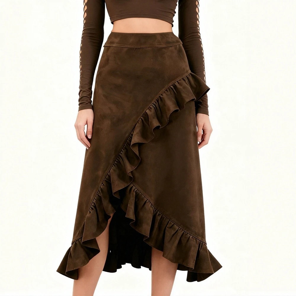 

Autumn Women's Mid-Length A-Line Skirt Regular Waistline Casual Style Fashionable and Comfortable Skirts