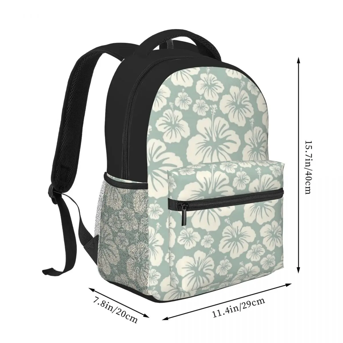 Sage Green Hibiscus tropis Aloha Hawaii kelapa gadis ransel anak perempuan remaja wanita tas sekolah bepergian ransel Laptop 16 inci