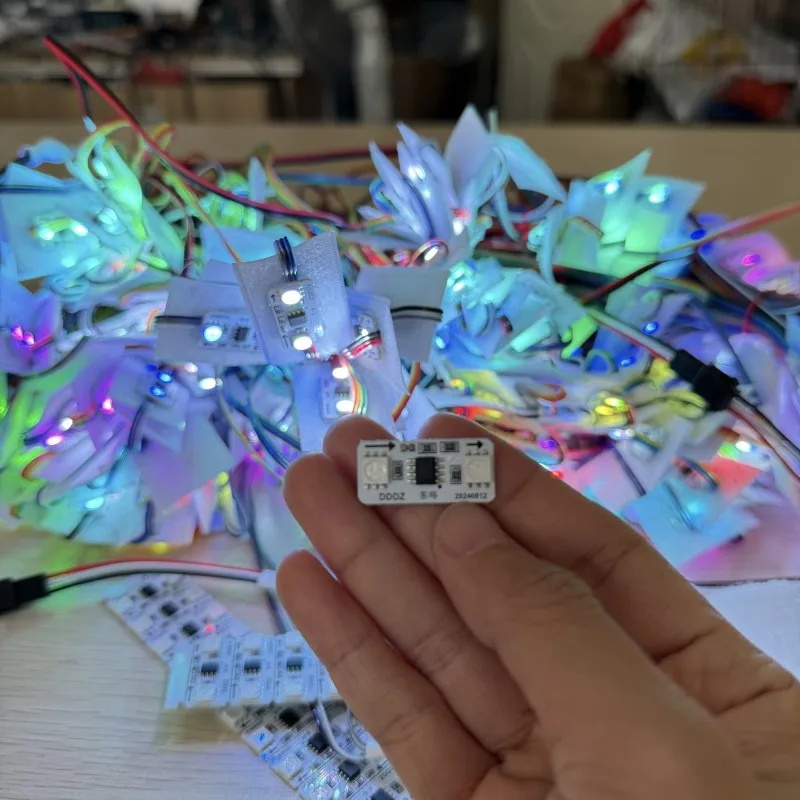 超高輝度 LED ライトビッグトライアングルデルタソフトインフレータブル凧夜飛行タコ三葉虫レイストリングライン用