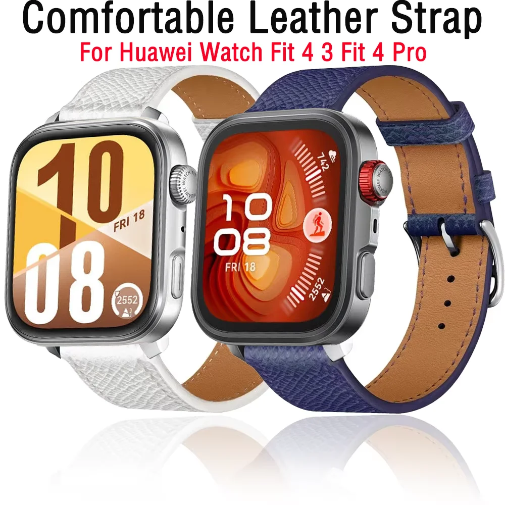 

Кожаный ремешок-браслет для Huawei Watch Fit 4 Fit 3, сменный удобный браслет для Huawei Fit 4 Pro, аксессуары для ремня