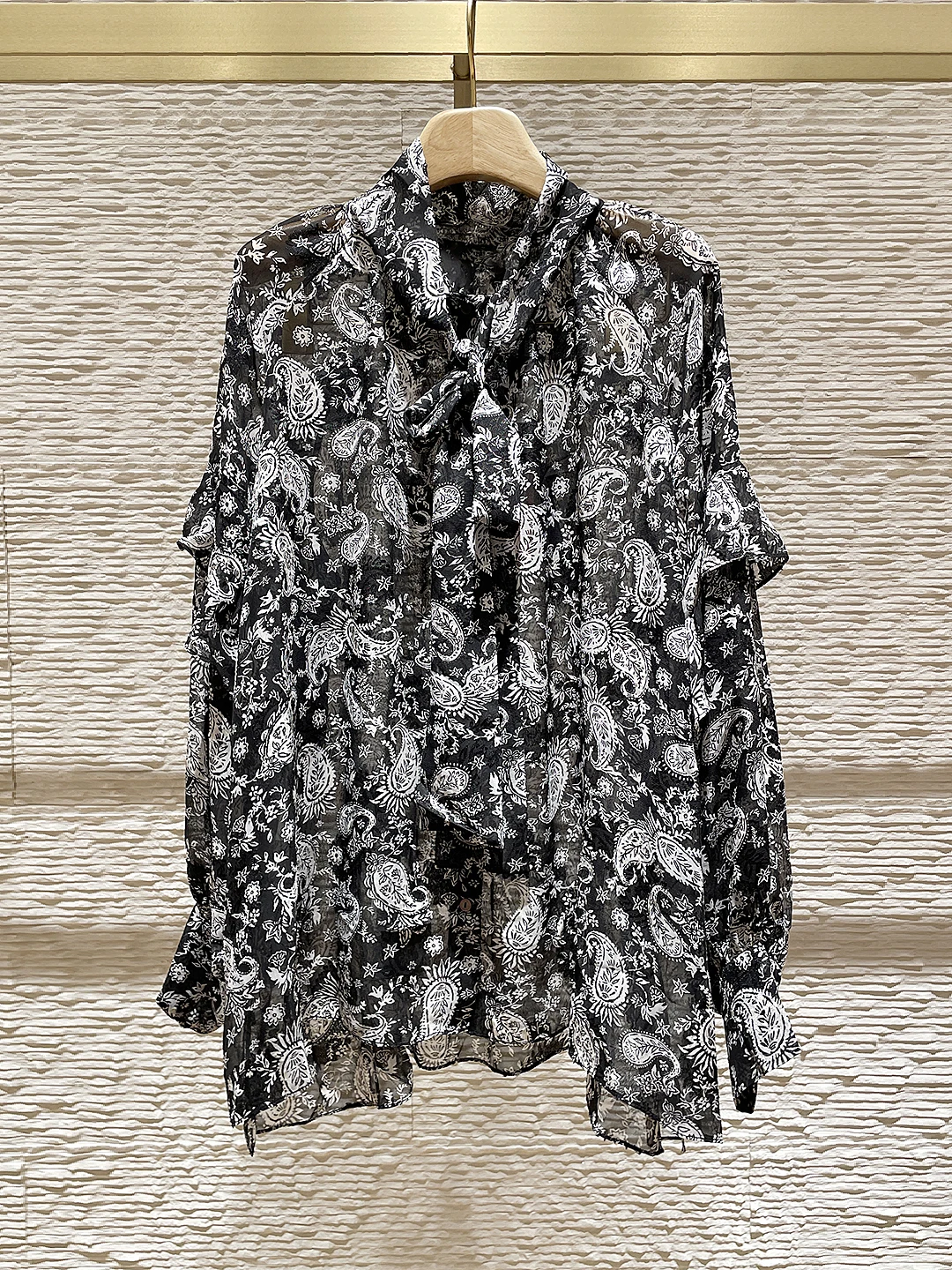 

Ele Floral Print Chiffon irt Women's Loose Sle Knot Hemline Vintage Autumn Top Ladylike Commute Sle