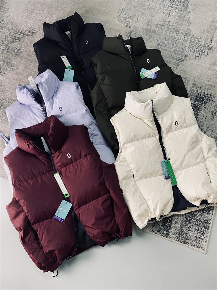 High-End down Vest Unisex Outdoor Hiking Warm Fashionable Nylon Stand Collar 90 Duck down Puffer Vest Couple Style
