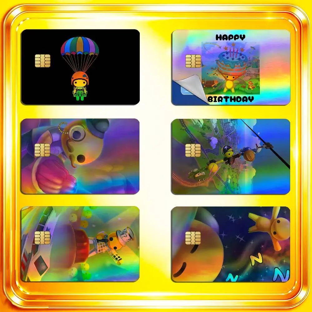 For Wobbly Life Credit Bank Sticker ID Access Card Cover Skin Rainbow Color Laser Stickers Film