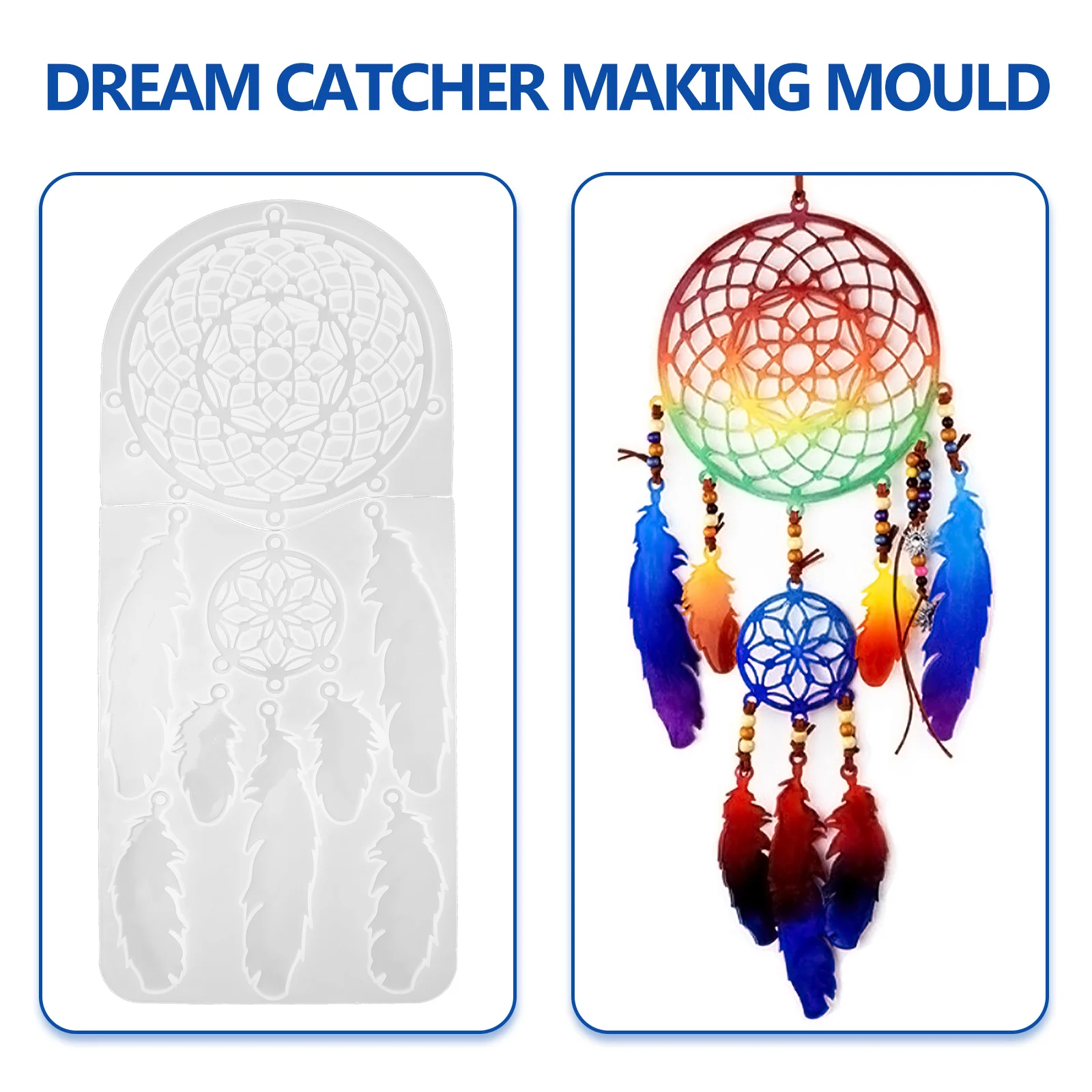 

Dream Catcher Stencil Mold Hanging Artificial Making Pendant Wall Decor Crystal Epoxy