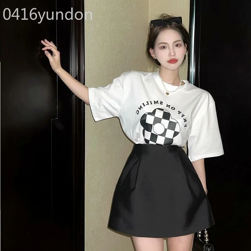 A Line Puffy Mini Black Skirt Women High Waist Korean Style Fall Wild Casual Sexy Retro Y2k Suits Faldas Mujer Moda 2024 Jupe