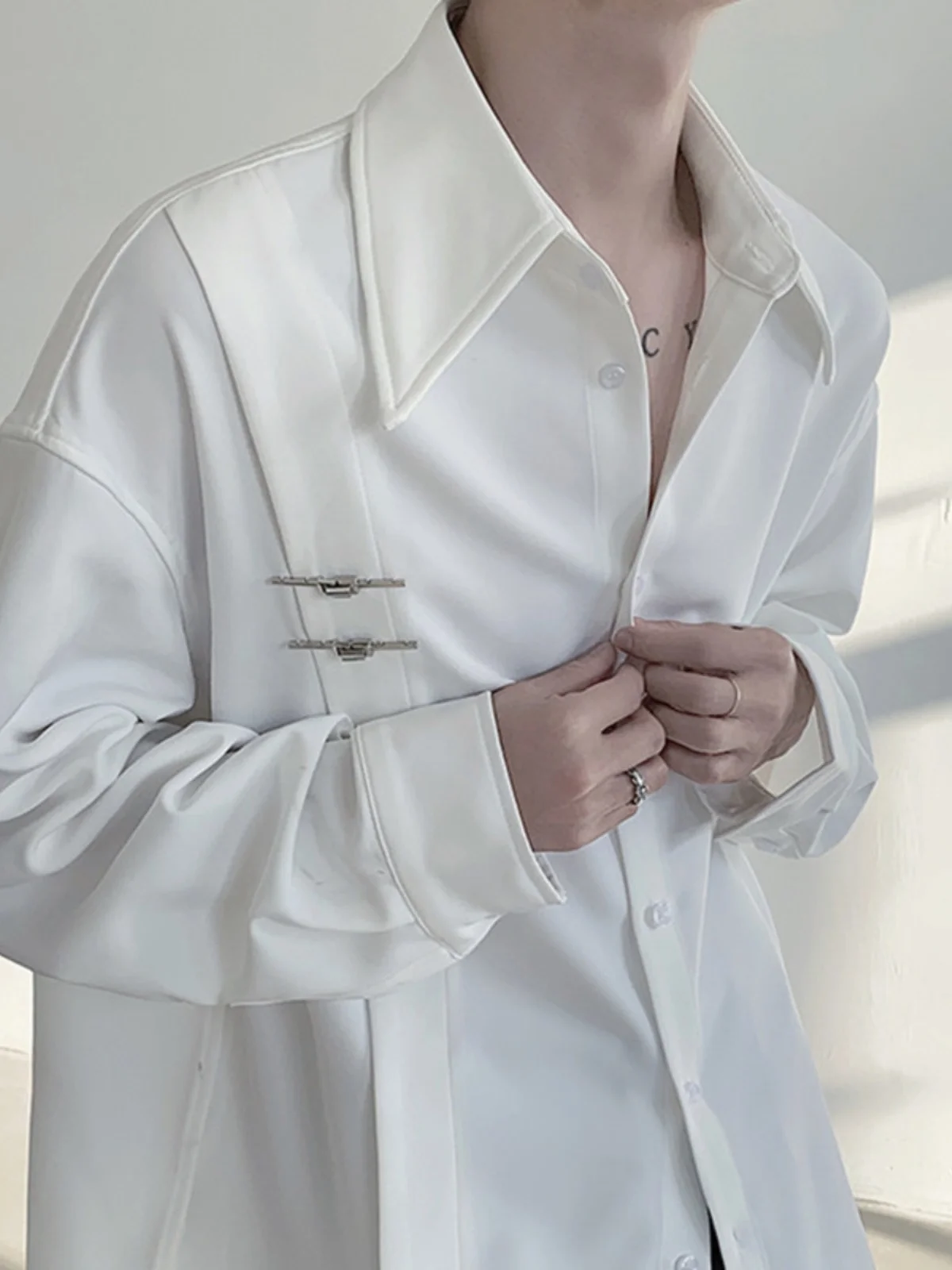 

Новая китайская футболка Sle Long Sve для мужчин, весна-осень, чисто белая, высококачественная, с минималистичным дизайном, Haome irt