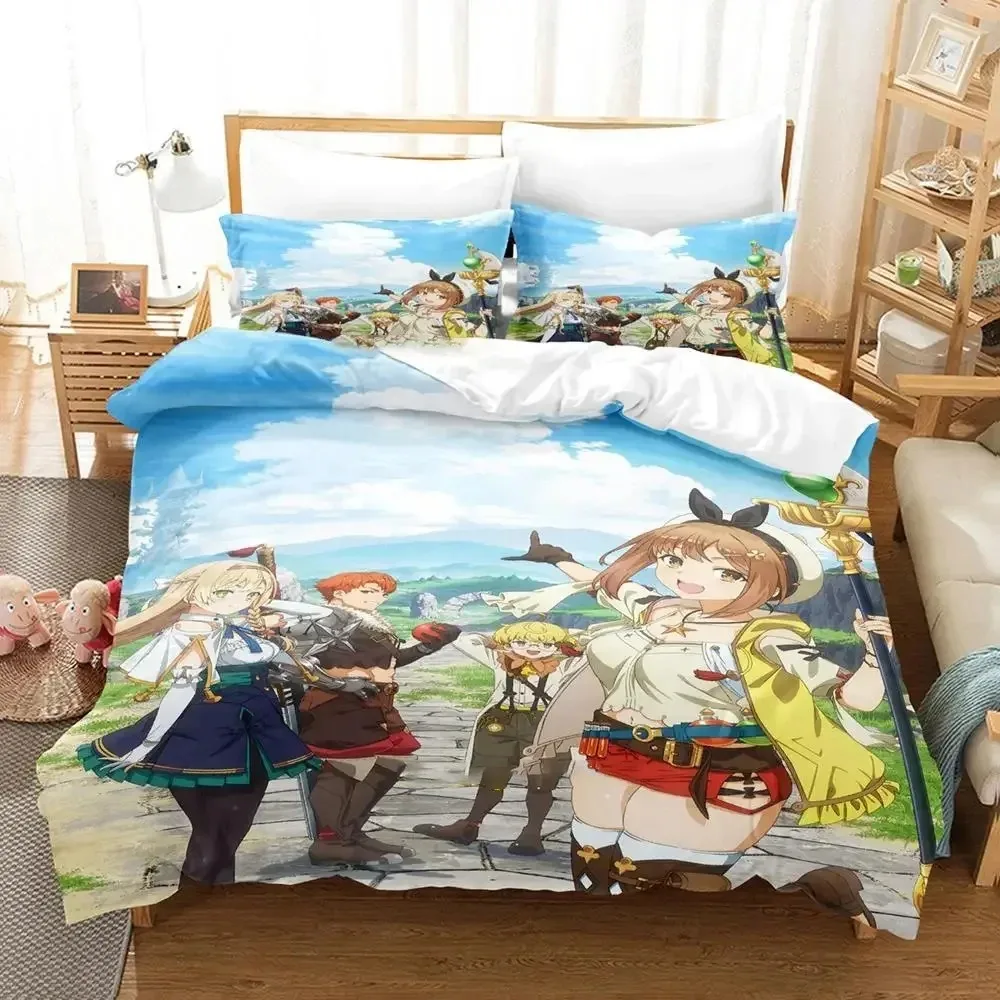 Atelier Ryza Ever Darkness & the Secret Hide out Bedding Set Boys Girls Twin Queen Size Duvet Cover Pillowcase Bed Kids Adult