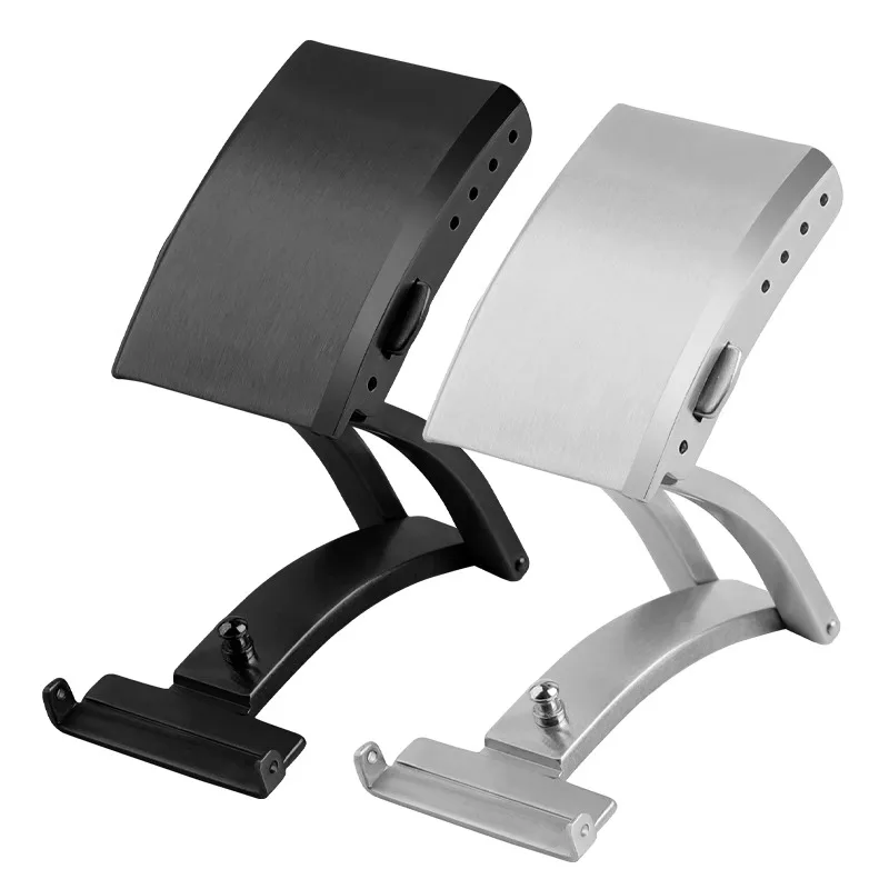 シルバーブラック時計バックルブライトリング時計アクセサリー付きバックルステンレス鋼折りたたみバックルダブルバックル 16/18/20 ミリメートル