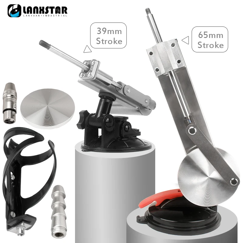 Atuador Linear Mini Telescópico Grande Thrust Mecanismo Alternante Motor Conector 3xlr Coque Cup 60 mm 80 mm Plate Stroke 65 mm 39 mm Curso