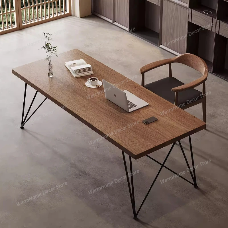 

Nordic Solid Wood Office Desk Computer Minimalist Design Modern Vintage Write Table Large Office Furniture Escrivaninha XY40BGZ