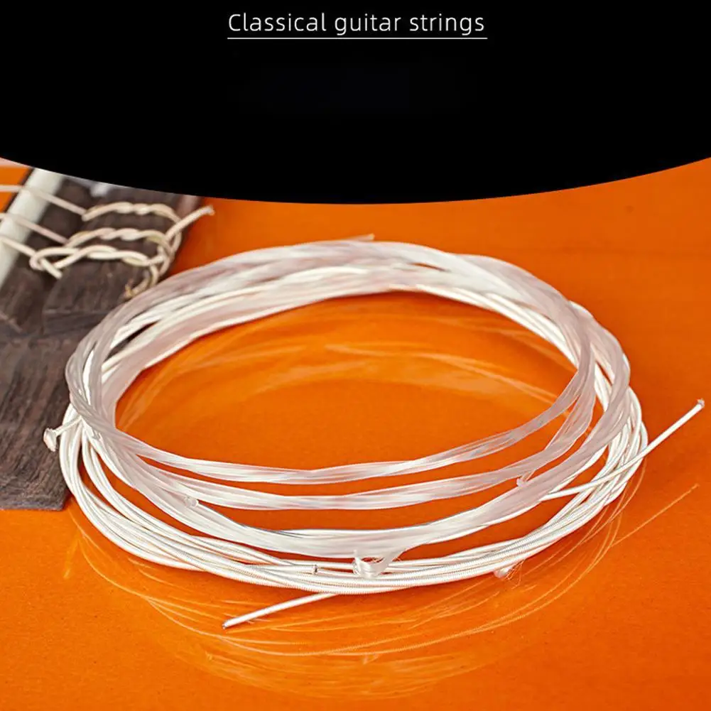 2 Set Guitar Strings Classical Guitar Strings 6pcs/set Clear Nylon Strings Silver-Plated Musical Instrument Accessories