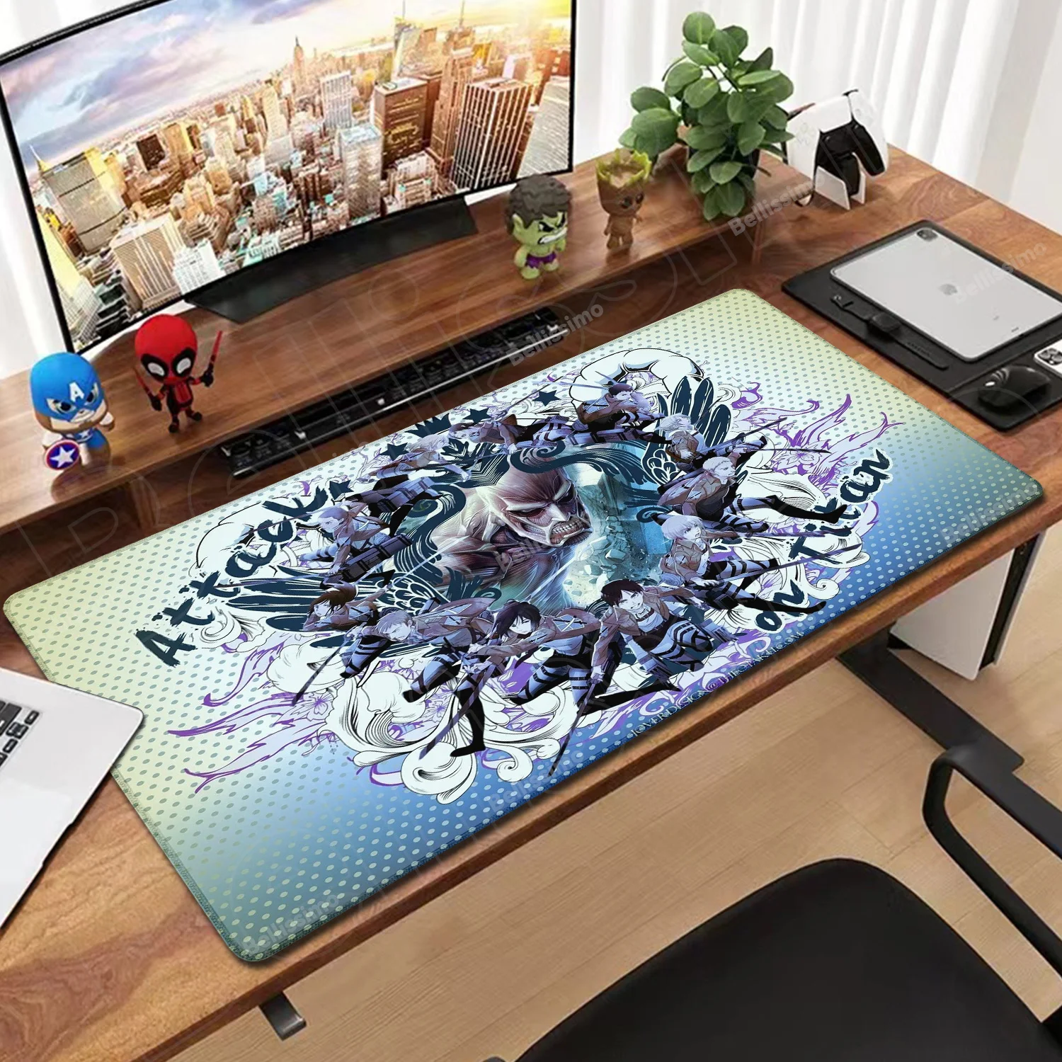

Anime Computer Carpet Pc Gamer Non-slip Mousepad Xxl Attack On Titan Mouse Pad Gaming Accessories Keyboard Large Rubber Desk Mat