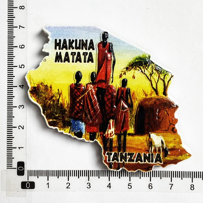 Tanzania World Tourism Souvenirs, 3D Magnetic Refrigerator Stickers, Kitchen and Home Decorations