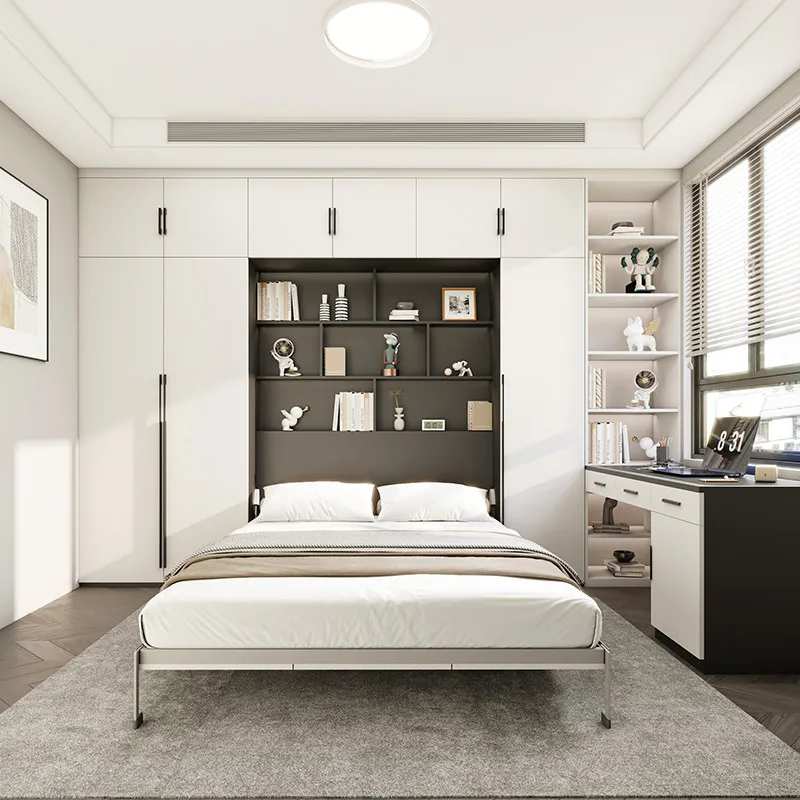 

Invisible folding bed, wardrobe integrated creative outer cover door wall bed, study hidden bed is flipping multifunctional Murp