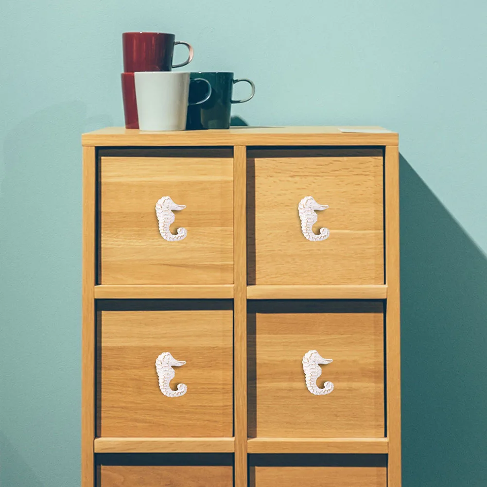 

2pcs Sea Horse Drawer Knobs Iron Cabinet Handles Ocean Theme Retro Style Durable Furniture Pulls For Wardrobe Dresser Cupboard