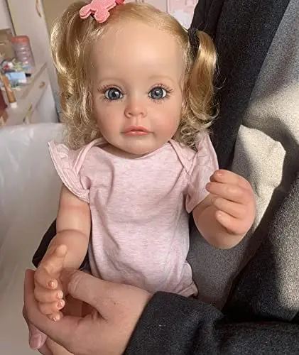 55cm sue-sue corpo inteiro de vinil bonito princesa reborn criança menina boneca realista múltiplas camadas pintura 3d pele mão enraizado cabelo