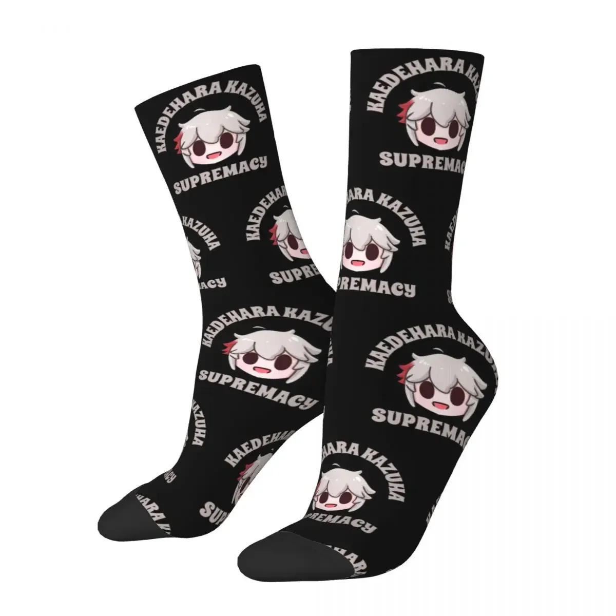 Autumn Winter Harajuku Women Men Genshin Impact Kaedehara Kazuha Supremacy Chibi Socks Non-slip Basketball Socks