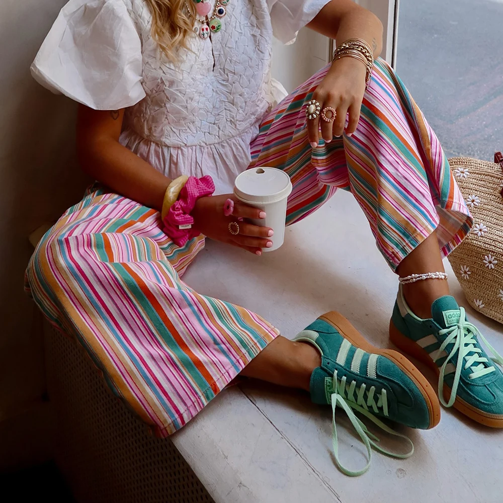 KONDALA Schicke Gestreifte Streetwear Herbst Damen Lange Hose Mode 2026 Reißverschluss Modern Urlaub Locker Lässig Y2K Coole Damenhose – Detail 12
